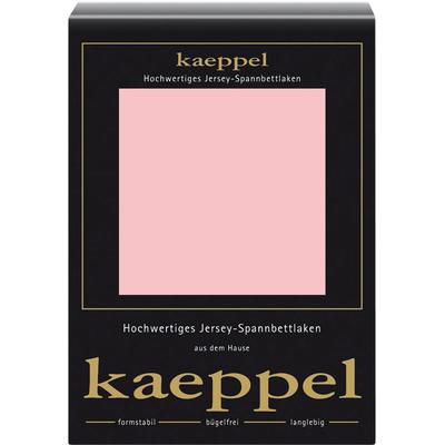 Spannbettlaken KAEPPEL "Single Jersey Mako Cotton", rosa (hellrosa), B:90-100cm L:200cm, Jersey, Obermaterial: 100% Baumwolle, Laken, Bettlaken aus 100% Baumwolle Image