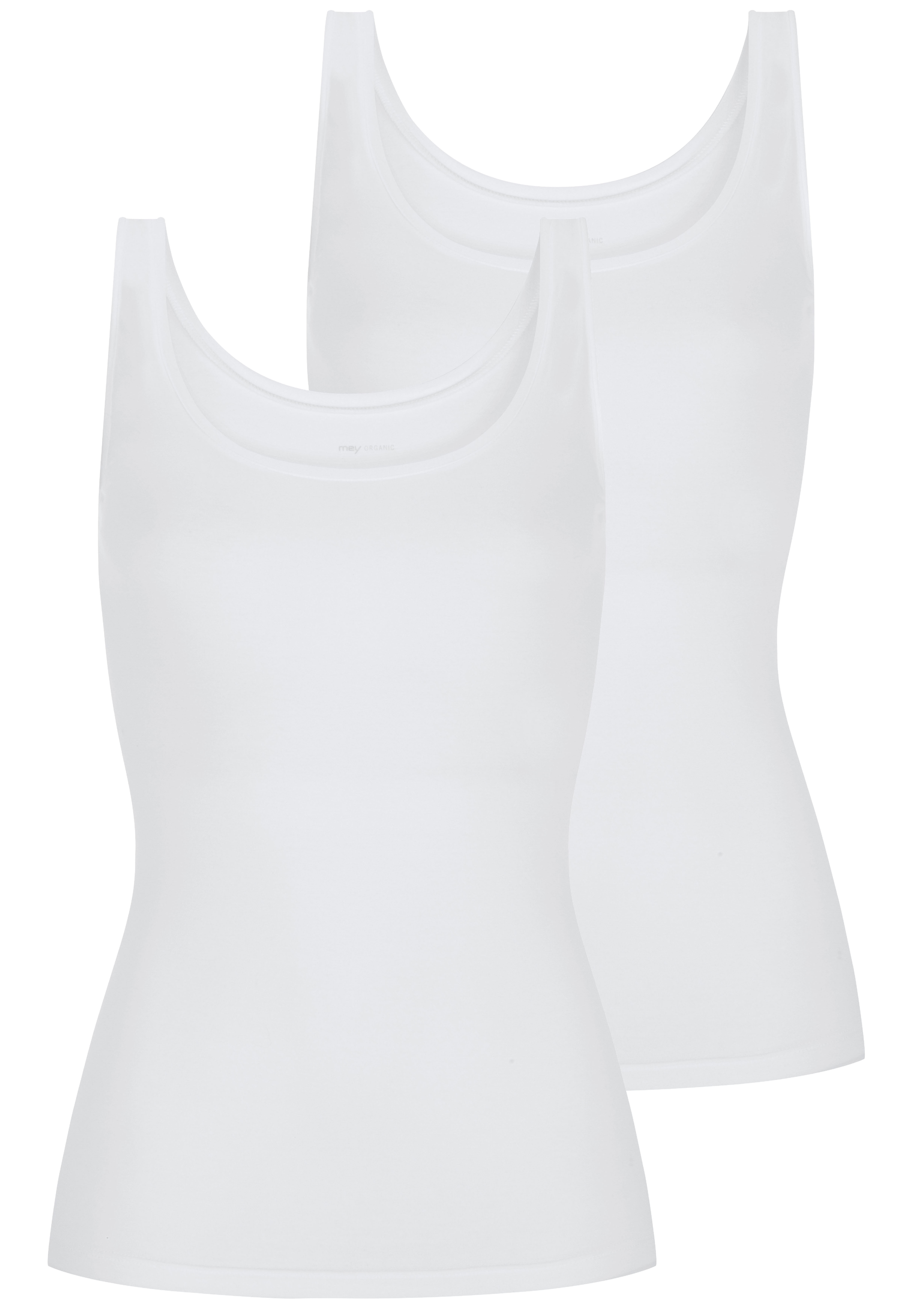 Unterhemd MEY "Superfine Organic", Damen, Gr. 46, N-Gr, weiß, Single Jersey, Obermaterial: 92% Baumwolle, 8% Elasthan, körpernah, Rundhals, Unterhemden Unterhemd, breite Träger, tiefer Rundhalsausschnitt, Single Jersey, elastisch