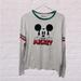 Disney Tops | Disney Mickey Mouse Longs Levee Graphic Top Shirt Small Oversized Green Red | Color: Gray/Red | Size: S