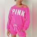 Pink Victoria's Secret Tops | Nwot Pink Victoria’s Secret Everyday Lounge Off The Shoulder Sweatshirt | Color: Pink/White | Size: M