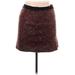 Stile Benetton Casual A-Line Skirt Mini: Burgundy Color Block Bottoms - Women's Size 48