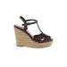 American Eagle Outfitters Wedges: Purple Shoes - Women's Size 6 1/2 - Open Toe