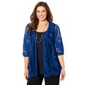 Plus Size Women's Mesh Crochet Cardigan by Catherines in Dark Sapphire (Size 5X)