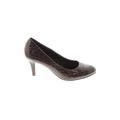 Comfort Plus by Predictions Heels: Slip On Stiletto Classic Brown Solid Shoes - Women's Size 10 - Round Toe