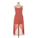 Lily Rose Casual Dress - High/Low Sweetheart Sleeveless: Orange Print Dresses - New - Women's Size X-Large