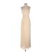 Dessy Collection Cocktail Dress - A-Line Plunge Sleeveless: Ivory Solid Dresses - New - Women's Size 4