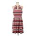 Kensie Casual Dress - A-Line Plunge Sleeveless: Red Print Dresses - Women's Size Medium