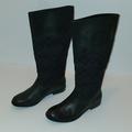 Coach Shoes | Coach Black Signature Leather Chrissi Riding Pull On Boots Size 10 | Color: Black | Size: 10