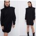 Zara Dresses | Nwt Zara Black Metallic Sweater Dress | Color: Black | Size: M