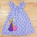 Disney Dresses | Disney Dress Girls Size 2-3 T Purple Rapunzel Floral Pleated 100% Cotton | Color: Blue | Size: 2-3 T