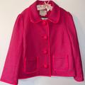 Kate Spade Jackets & Coats | Kate Spade Hot Pink Tweed Blazer Jacket W/ Statement Buttons. Sz 8 | Color: Pink | Size: 8