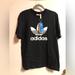 Adidas Shirts | Nwt Adidas Trefoil T-Shirt Size M. Black In Color. 100% Cotton | Color: Black/White | Size: M