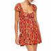 Free People Dresses | Free People Nwt Women’s Pattern Play Mini Dress M Summer Floral Dress Size M | Color: Orange/Red | Size: M