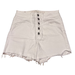 American Eagle Outfitters Shorts | American Eagle Button Fly High Rise Raw Hem Shorts Sz 8 White Pockets Festival | Color: White | Size: 8