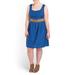 Nine West Dresses | Nwt Nine West Danub Blue Pleat Waist Linear Burnout Belted Dress 20w $109 | Color: Blue | Size: 20w