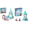 LEGO Disney Frozen Elsas Eispalast, Eiskönigin-Schloss-Spielzeug mit Prinzessin ELSA und Anna Puppen & Disney Princess Annas und Elsas magisches Karussell, Die Eiskönigin Spielzeug