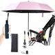 Baby Stroller Umbrella Parasol, Universal Baby Parasol, 360 Degree Rotatable Parasol, UV Protection Waterproof Sun Umbrella with Clamp and Umbrella Handle for Trolley, Wheelchair, Beach Chair,Pink
