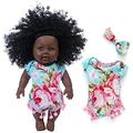 Reborn Baby Dolls Silicone Vinyl Black Skin Handmade Lifelike Reborns Baby Doll Simulation Eyes Open Children Favorite Gift