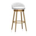 ZERAPH 360° Swivel Counter Stools with Golden Metal Base and Round Back Velvet Bar Stools, Kitchen Stools Modern Bar Chairs with Footrest for Dining Room