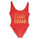 LUCKYGET Swimsuits for Women Bachelorette Party Team Bride Squad Swimsuits Women One Piece Swimwear Swimsuit-Red-019-Xxl