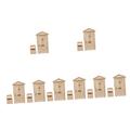 ERINGOGO 16 Pcs Blank Mailbox Kids Mailbox for Playhouse Mini Camera Spy Mini Mailbox Play Mailbox Child Pretend Toy Elf Door for Wall Wood Fairy Door Miniature Wooden Props Micro Scene