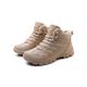 Attaeyru Solid Color Lace-Up Combat Boots: Stylish and Functional for Men Khaki 6.5