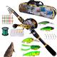 Fishing Rod And Reel Sets, Durablee Fishing Rod Spinning Reels Set, Telescopic Fishing Polee With Bait Combo, Telescopic Fishing Rod And Reel Combo Kit, Fishing Rod Set For Saltwater And Freshwater