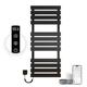 OihPaw Heated Towel Rail,1300x550 mm WiFi Towel Warmer Rail for Bathroom,526W Wall Mounted Electric Towel Rail with Timer and LED Indicator,Black Left Electric Heated Towel Rail