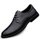 TAYGUM Dress Oxford Formal Shoes for Men Lace Up Black Burnished Toe Leather Derby Shoes Non Slip Anti-Slip Slip Resistant Low Top Business (Color : Black, Size : 7.5 UK)