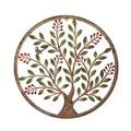 F&G Supplies Wonderful large 60cm dia. rustic round steel metal garden Berry Tree wall art plaque