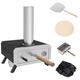 Outsunny Portable Wood Pellet Pizza Oven with 12" / 30cm Rotating Pizza Stone, Peel and Cover, Wood Fired Pizza Maker with Thermometer for Outdoor Garden Cooking