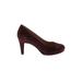Naturalizer Heels: Pumps Stilleto Minimalist Burgundy Solid Shoes - Women's Size 5 1/2 - Round Toe