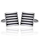 Classic Stripe Cufflink Silver Plated Enamel Men's French Cufflink Party Gift Man Wedding Suit Cuff Men Jewelry (B As the picture shows)