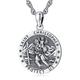 LOOVE 925 Sterling Silver St Michael/St Christopher/Jesus Crucifix/St Benedict/Virgin Mary Miraculous Medal Necklace for Men Women Archangel Protect Us Medal Amulet Religious Jewelry Gifts, Sterling