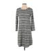 Market and Spruce Casual Dress - A-Line: Gray Stripes Dresses - Women's Size Small