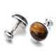 Men's Cufflinks Tiger Eye Stone Shirt Cufflinks Special Occasions Wedding Groom Best Gifts(Complimentary Cufflinks Box (C) (E)