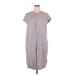 Universal Standard Casual Dress - Shift Crew Neck Short sleeves: Gray Print Dresses - Women's Size 16