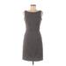 H&M Casual Dress - Sheath Scoop Neck Sleeveless: Gray Solid Dresses - Women's Size 6