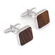 Classic Square Wooden Cufflinks for Men Wedding Christmas Favour Groom Cufflinks Jewellery (A One Size)