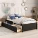 Modern Minimalist Design, Twin Bed Frame with Two Drawers on Wheels, Both Safe and Convenient, Black