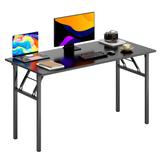 47 inches Folding Table Computer Desk Portable Table Activity Table Conference Table Home Office Desk, Fully Assembled Black