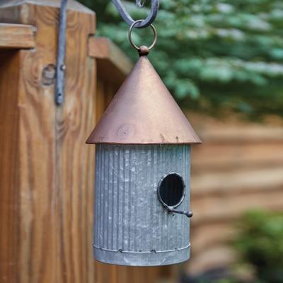 Two-Tone Silo Birdhouse - 6''W x 7½''D x 11½''H