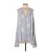 Free People Casual Dress - Mini Crew Neck Long sleeves: Gray Dresses - Women's Size Small