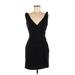 Boston Proper Cocktail Dress - Party V Neck Sleeveless: Black Print Dresses - Women's Size 6