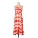 Raviya Casual Dress - Midi: Orange Print Dresses - Women's Size Medium