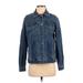 Joe's Jeans Denim Jacket: Short Blue Print Jackets & Outerwear - Women's Size X-Small