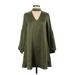 Gianni Bini Casual Dress - Mini Mock 3/4 sleeves: Green Print Dresses - Women's Size X-Small