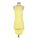 Mable Casual Dress - Bodycon Crew Neck Sleeveless: Yellow Print Dresses - Women's Size Small