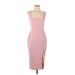 Nasty Gal Inc. Casual Dress - Sheath Square Sleeveless: Pink Solid Dresses - Women's Size 8