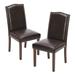 Red Barrel Studio® Modern Armless Dining Chairs w/ Upholstefabric, Beige,2P Faux Leather/Wood/Upholstered in Brown | 39 H x 19 W x 24 D in | Wayfair